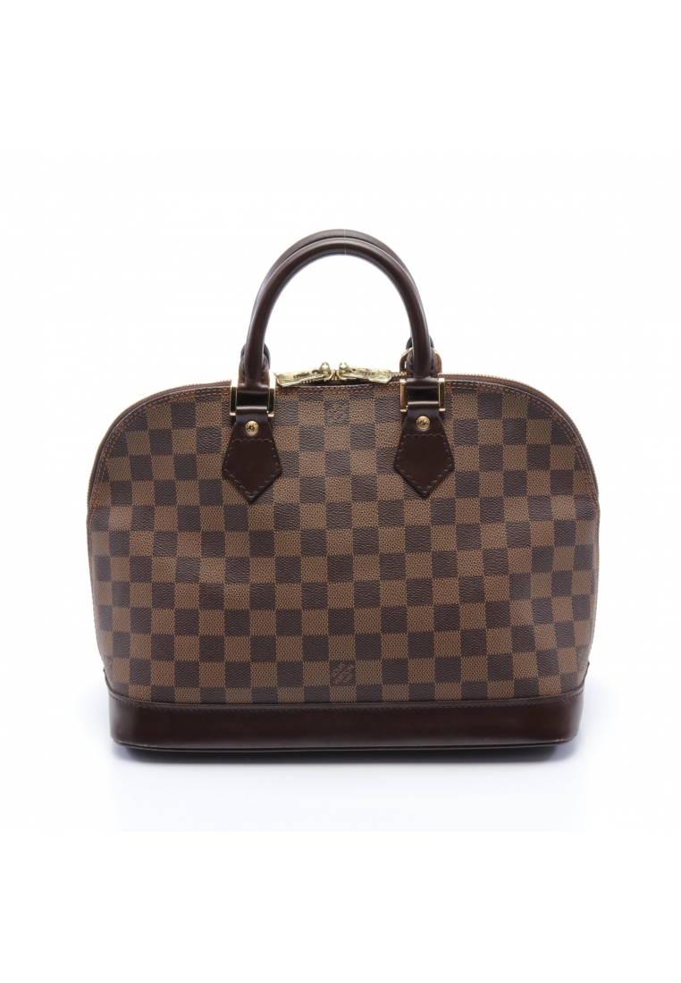 二奢 Pre-loved Louis Vuitton Alma Damier ebene Handbag PVC leather Brown