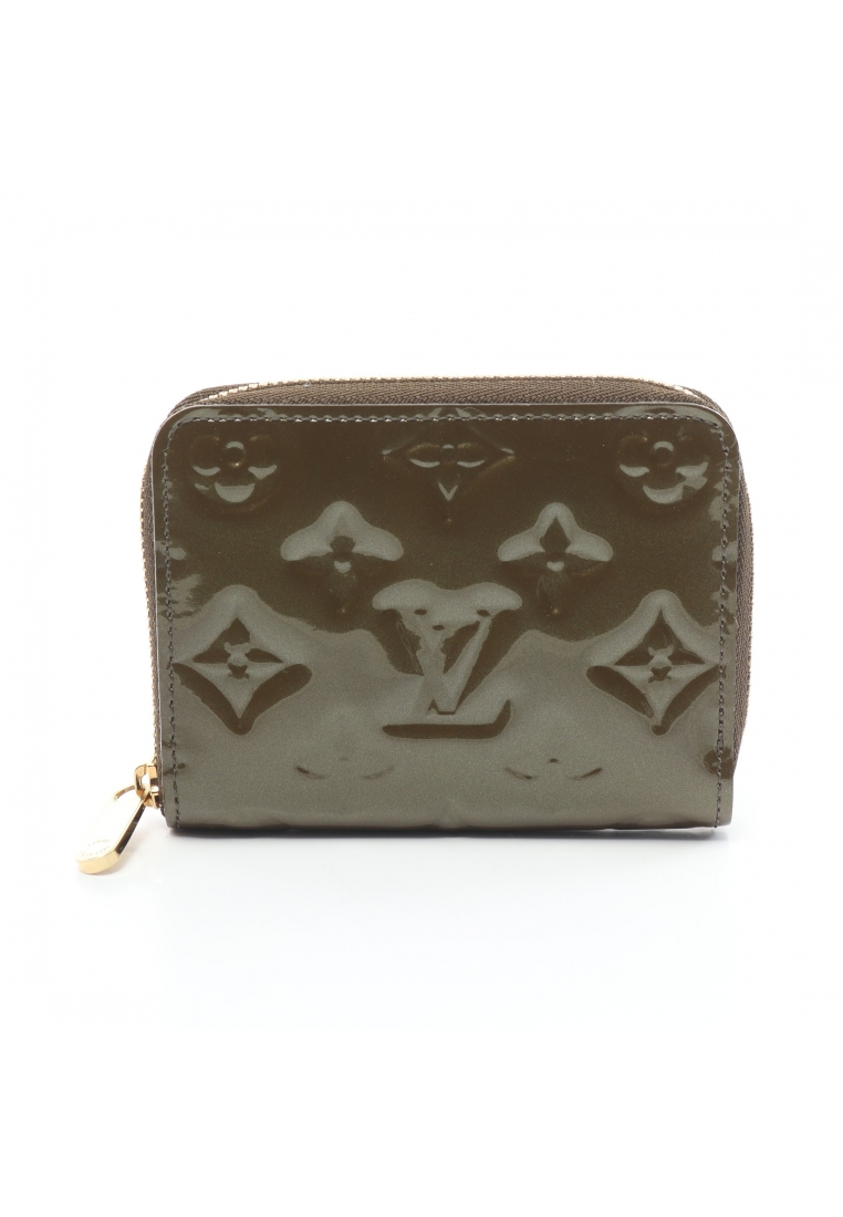 二奢 Pre-loved Louis Vuitton zippy coin purse monogram vernis veil bronze coin purse leather Khaki green