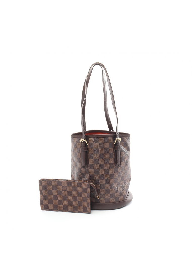 二奢 Pre-loved Louis Vuitton Male Damier ebene Shoulder bag tote bag PVC leather Brown