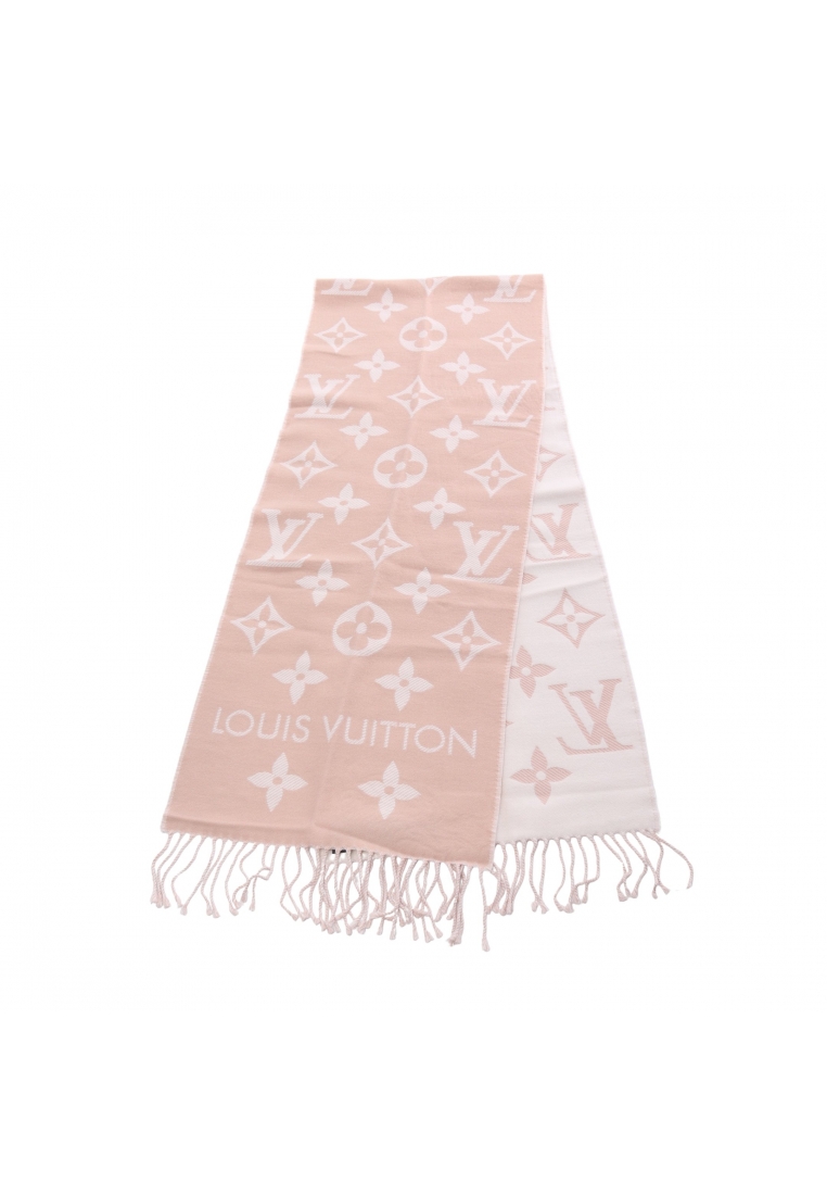 二奢 Pre-loved Louis Vuitton LV essential beige Rose Scarf wool pink beige off white