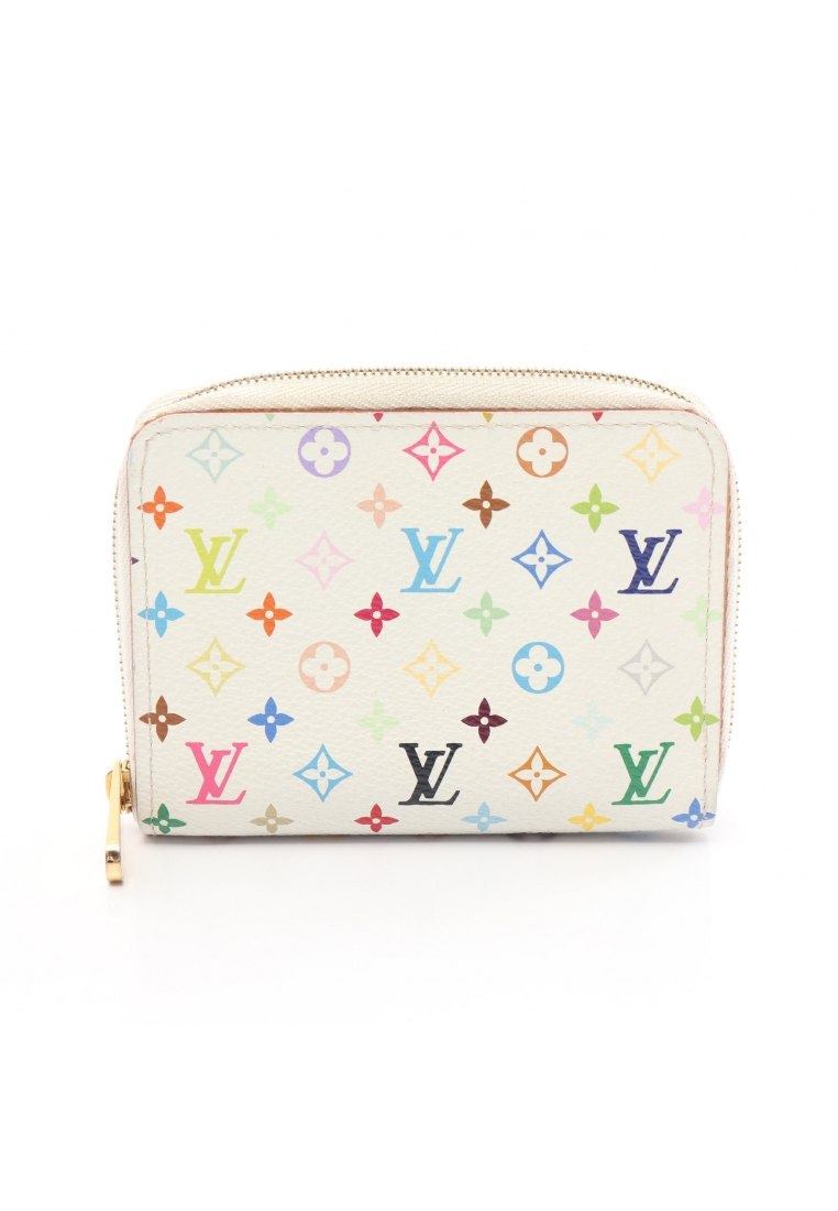 二奢 Pre-loved Louis Vuitton zippy coin purse monogram multicolor Bron Leysin coin purse PVC white