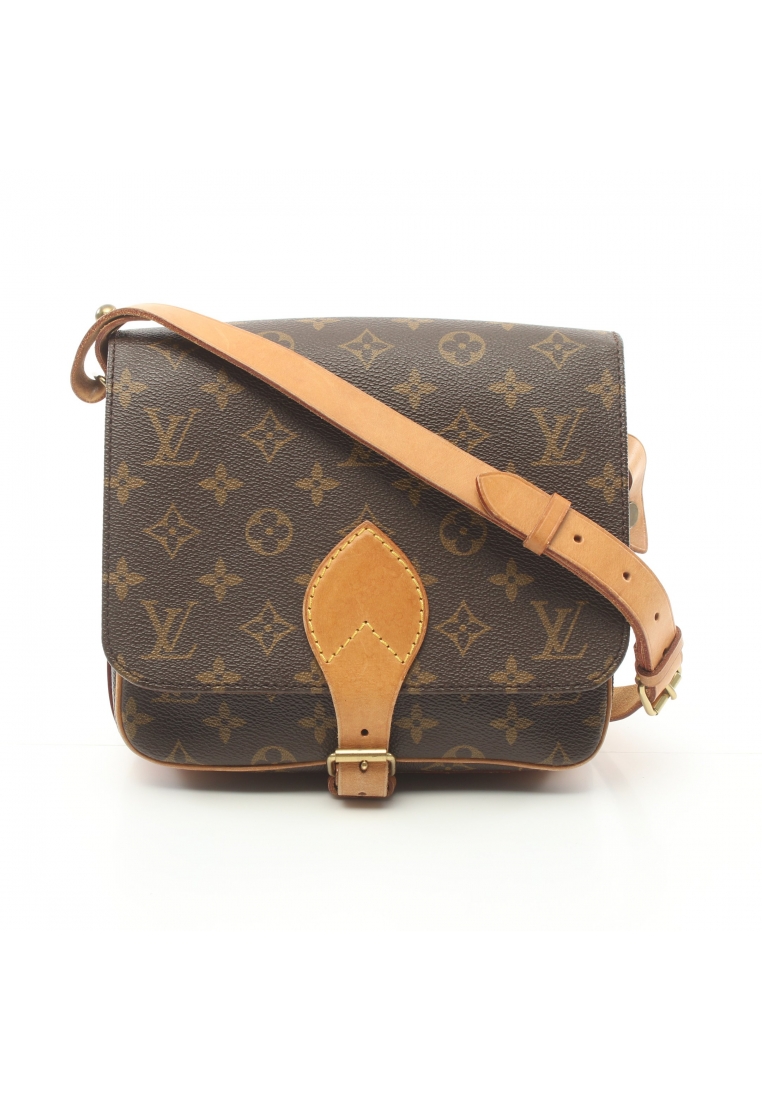 二奢 Pre-loved Louis Vuitton Cartesier MM monogram Shoulder bag PVC leather Brown