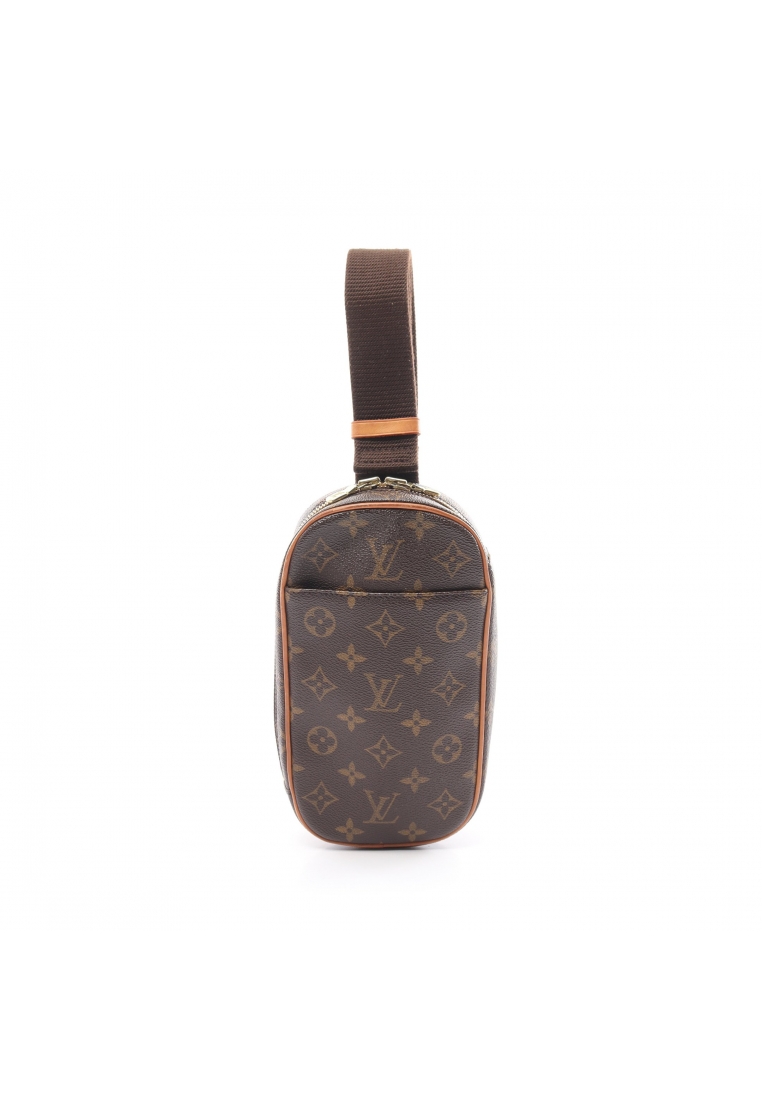 二奢 Pre-loved Louis Vuitton pochette ganju monogram body bag PVC leather Brown