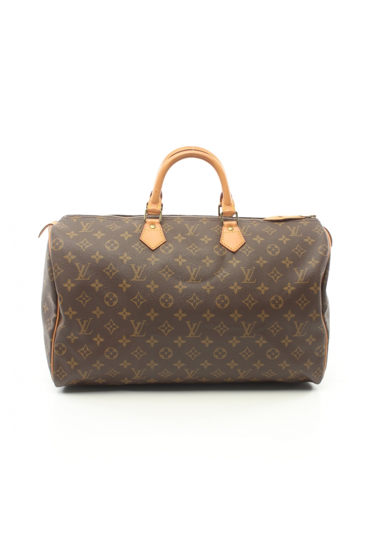 二奢 Pre-loved Louis Vuitton speedy 40 monogram Handbag PVC leather Brown
