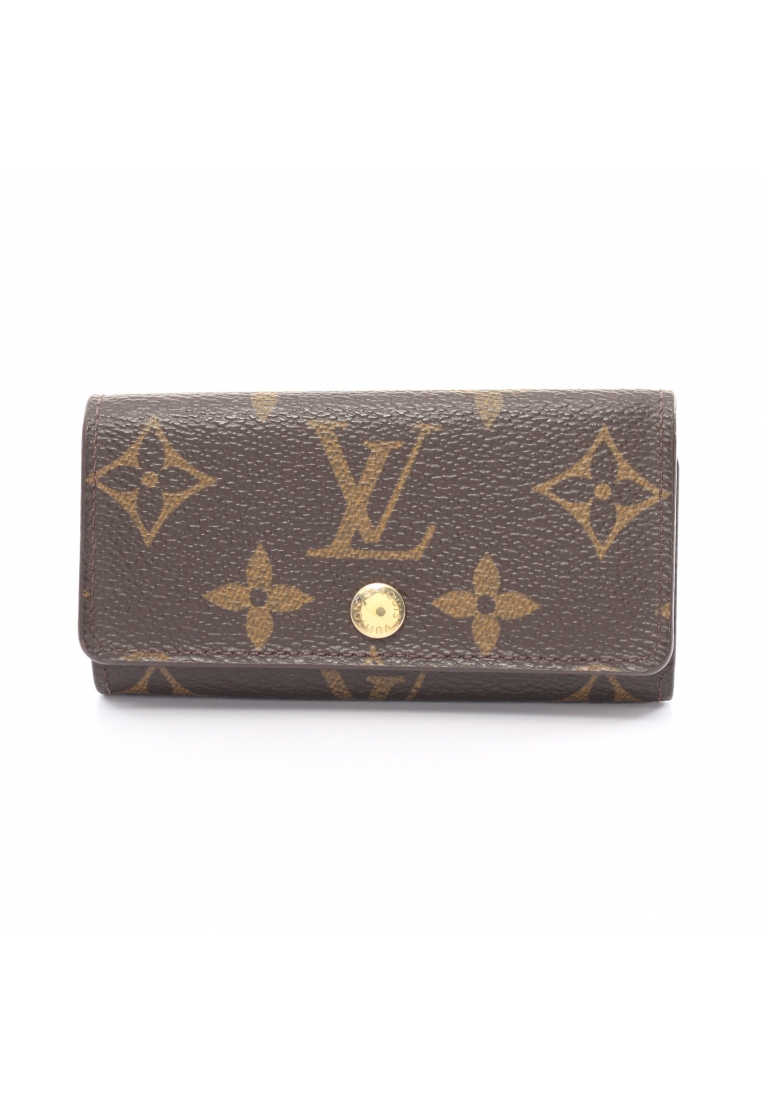 二奢 Pre-loved Louis Vuitton Multicle 4 monogram 4 ring chain key case PVC Brown