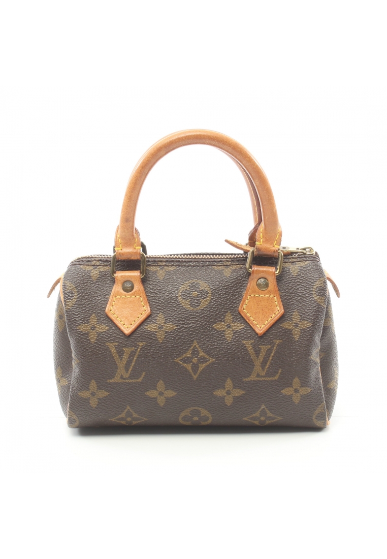 二奢 Pre-loved Louis Vuitton mini Speedy monogram Handbag PVC leather Brown