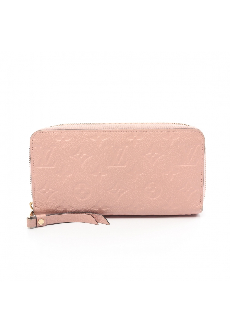 二奢 Pre-loved Louis Vuitton zippy wallet monogram amplant rose poodle round zipper long wallet leather Light pink