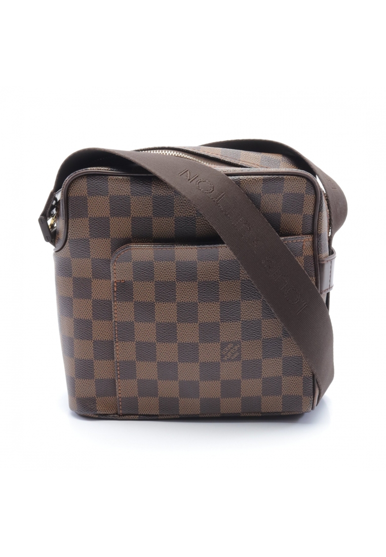 二奢 Pre-loved Louis Vuitton Olaf PM Damier ebene Shoulder bag PVC leather Brown