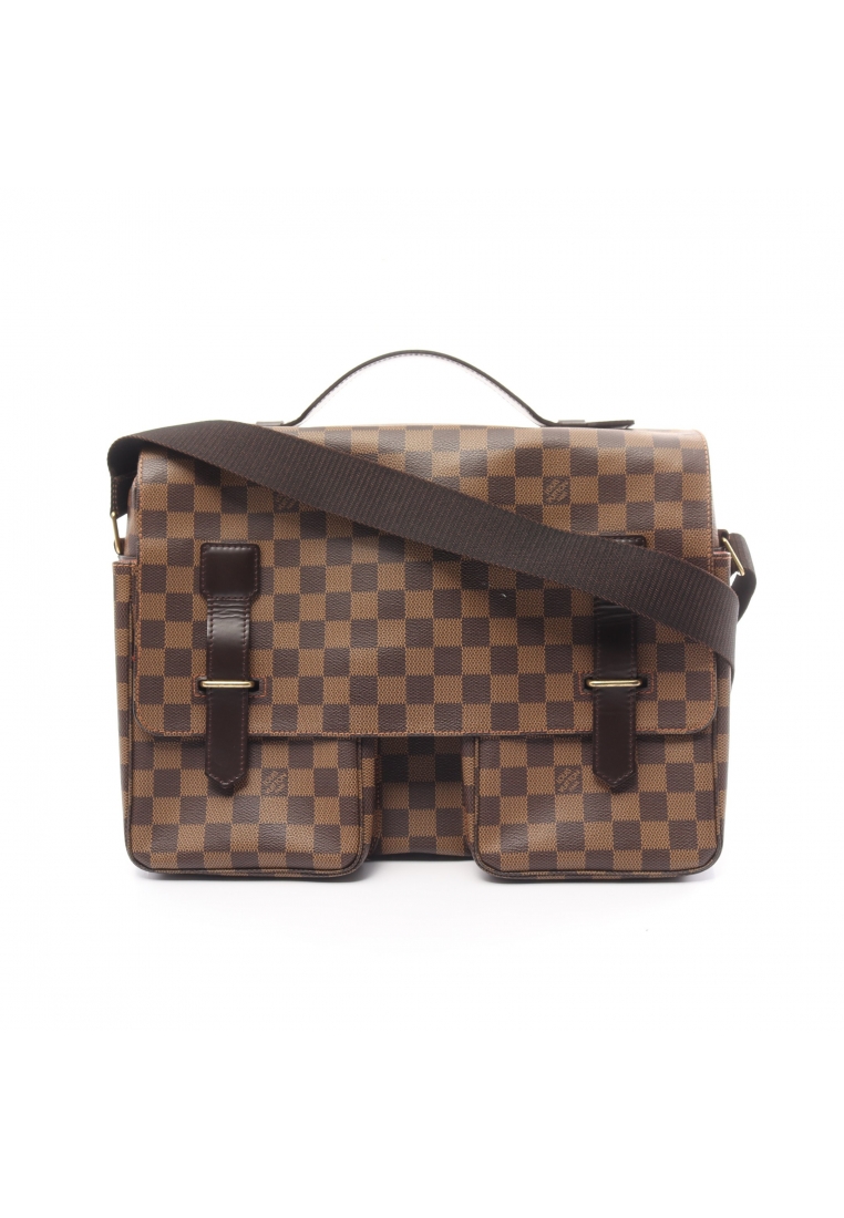 二奢 Pre-loved Louis Vuitton broadway Damier ebene Shoulder bag PVC leather Brown 2WAY