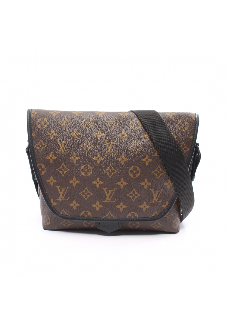 二奢 Pre-loved Louis Vuitton Magnetic messenger monogram macassar Shoulder bag PVC leather Brown black