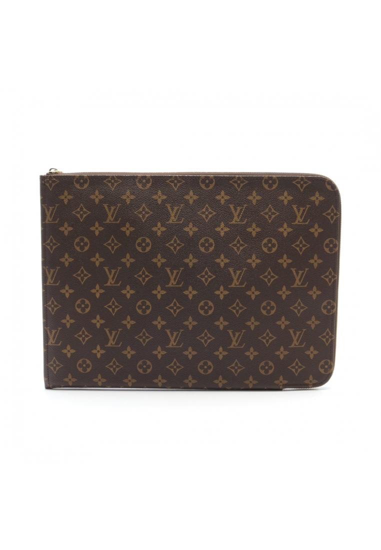 二奢 Pre-loved Louis Vuitton POSH DOCUMAN monogram Clutch bag PVC Brown