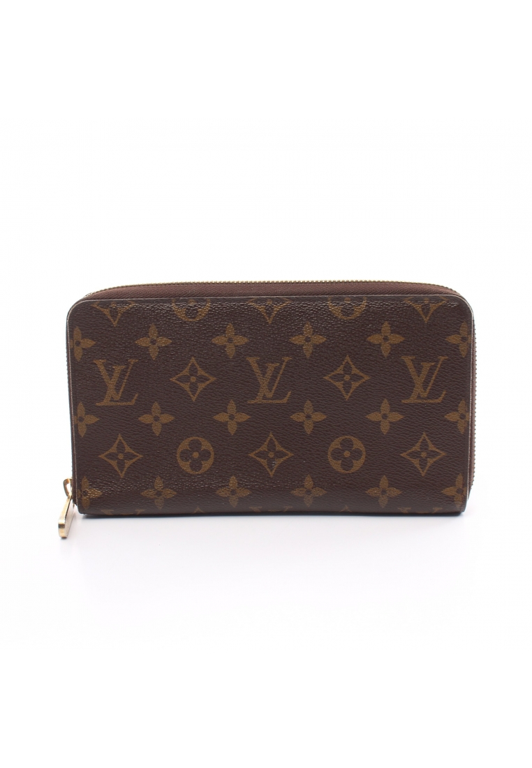 二奢 Pre-loved Louis Vuitton ZIPPY ORGANISER monogram round zipper long wallet PVC Brown