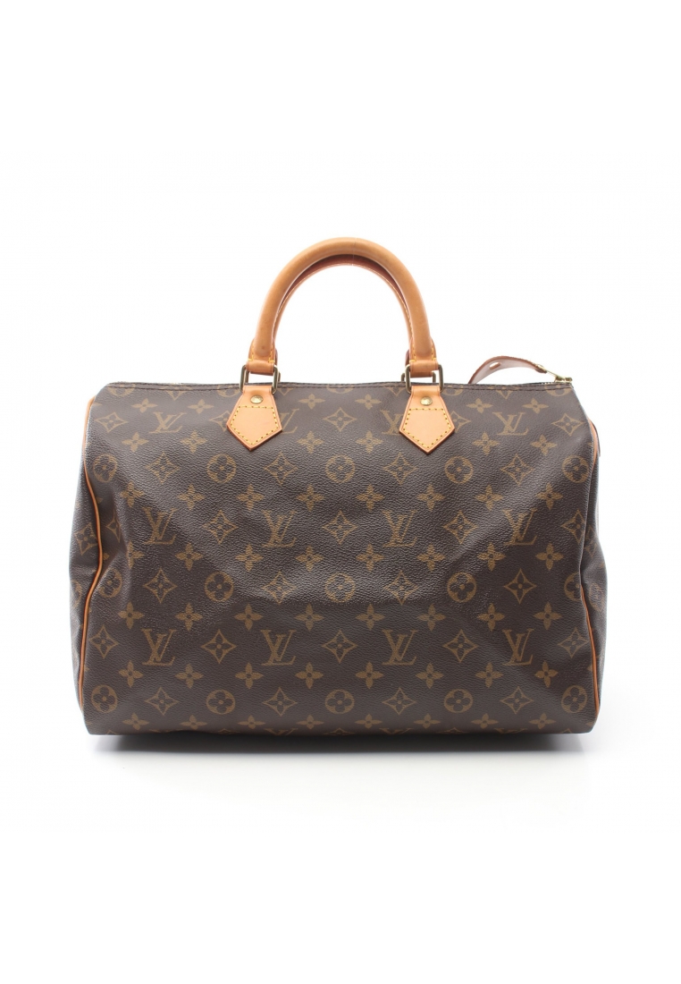 二奢 Pre-loved Louis Vuitton Speedy 35 monogram Handbag PVC leather Brown