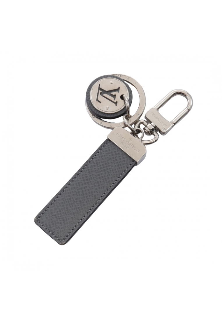 二奢 Pre-loved Louis Vuitton Porte-Cle Neo LV club taiga key ring bag charm leather gray