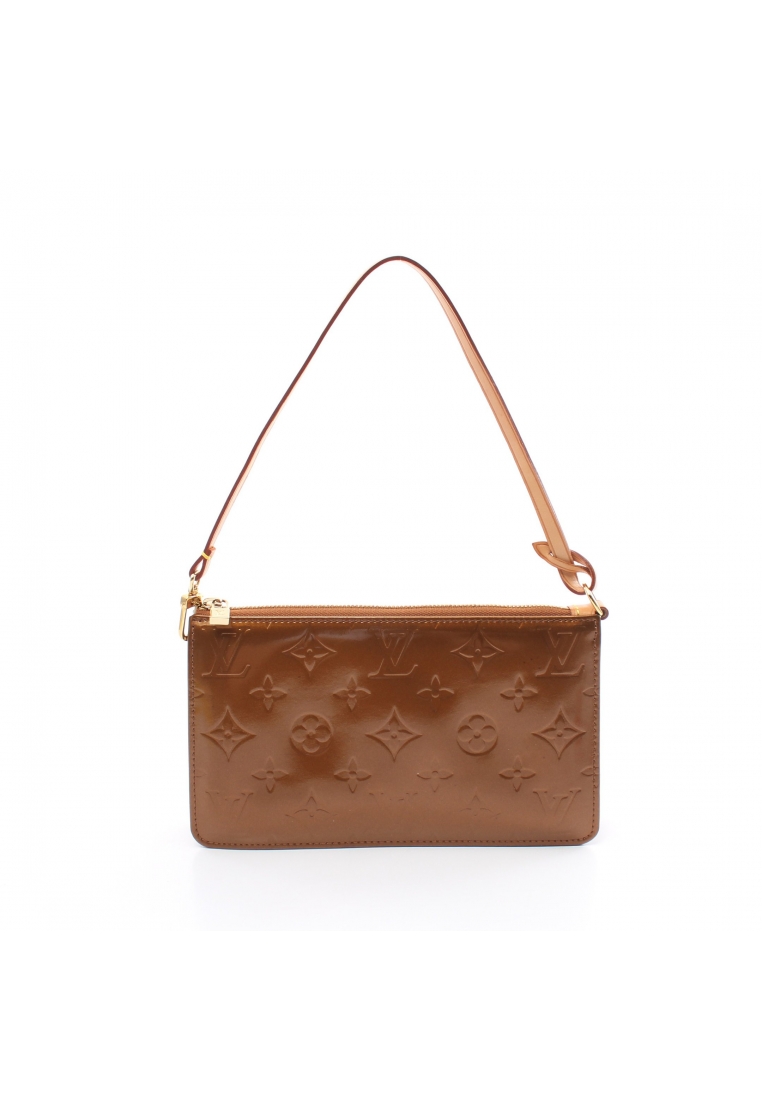 二奢 Pre-loved Louis Vuitton Lexington monogram vernis Handbag leather bronze