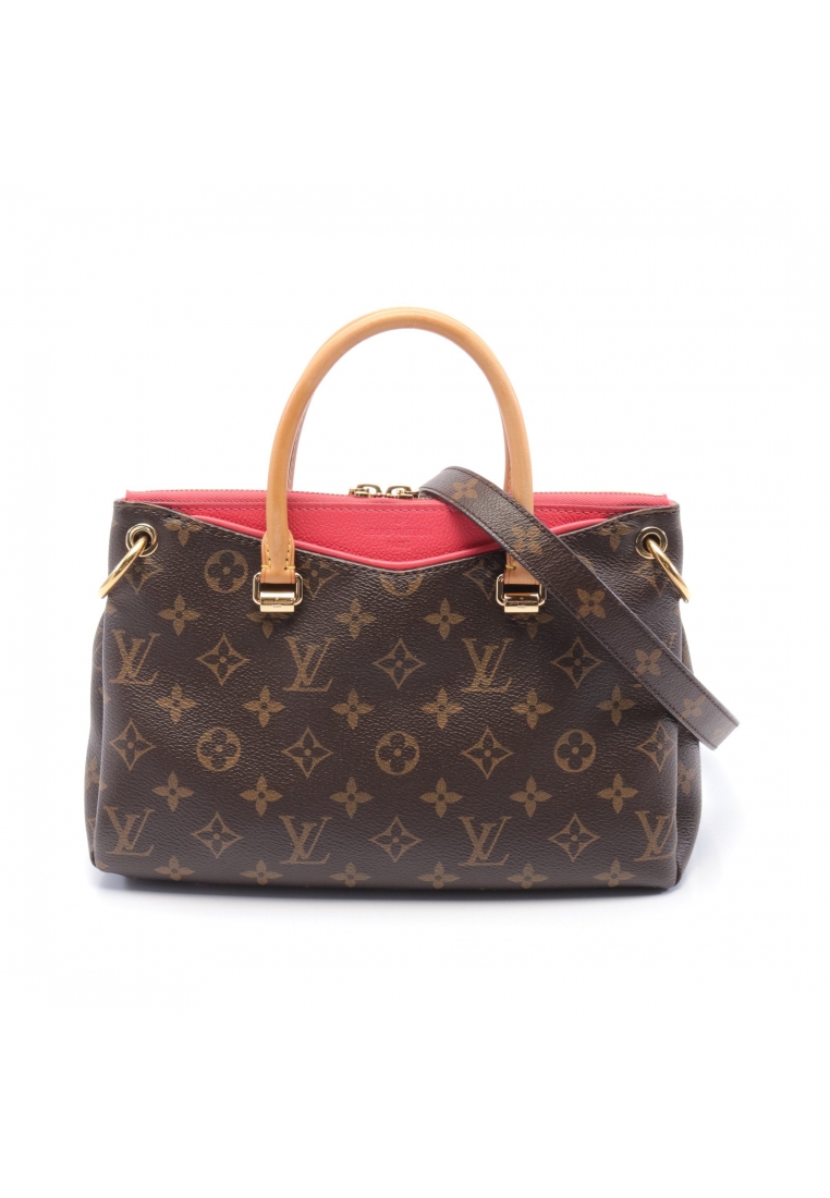 Louis Vuitton 二奢 Pre-loved LOUIS VUITTON Pallas BB monogram Cerise Handbag PVC leather Brown Red 2WAY