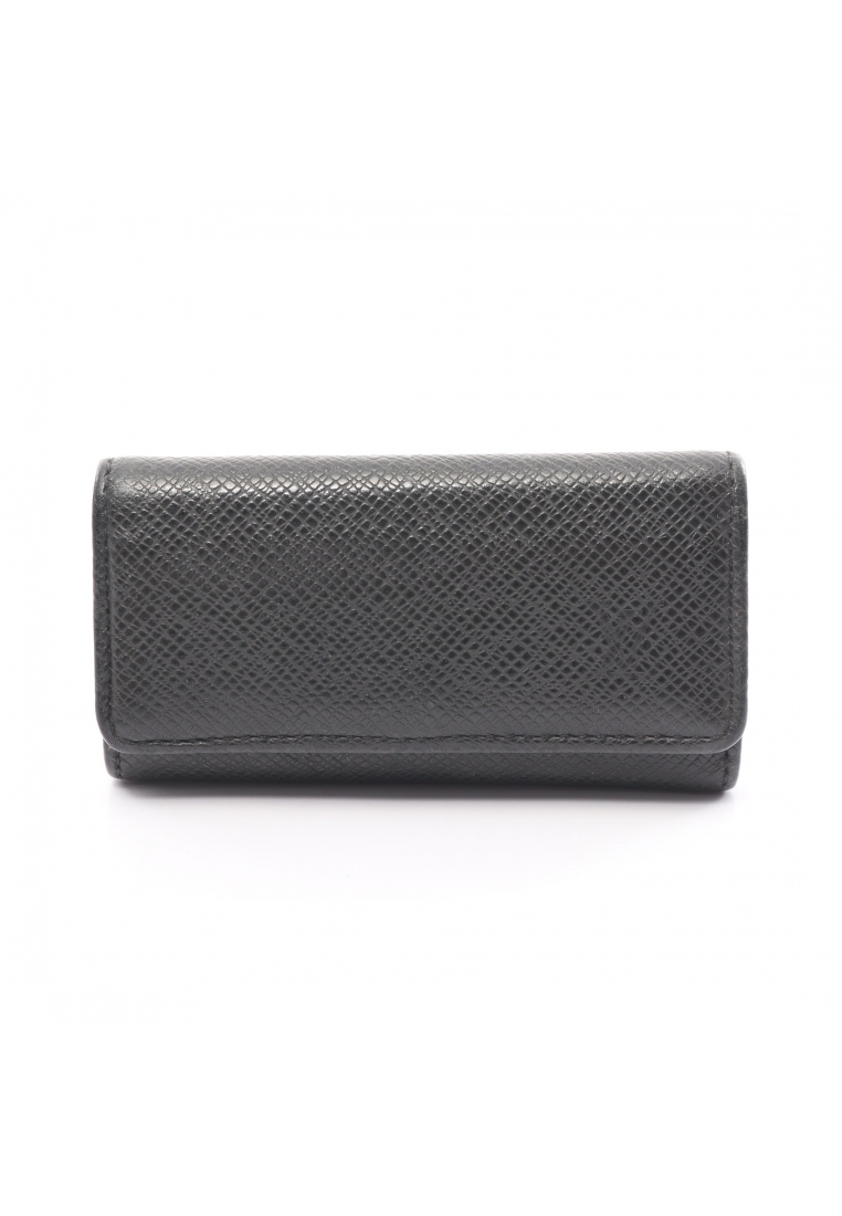 二奢 Pre-loved Louis Vuitton Multicle 4 taiga Ardoise 4 ring chain key case leather black