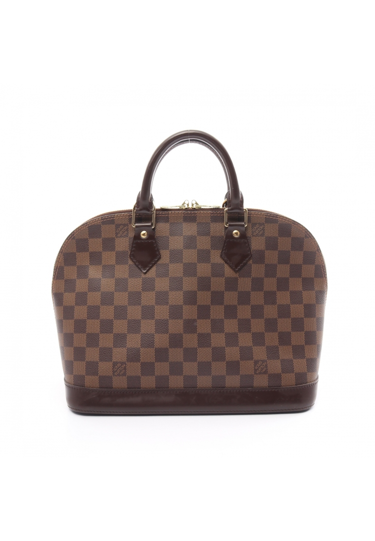 二奢 Pre-loved Louis Vuitton Alma Damier ebene Handbag PVC leather Brown