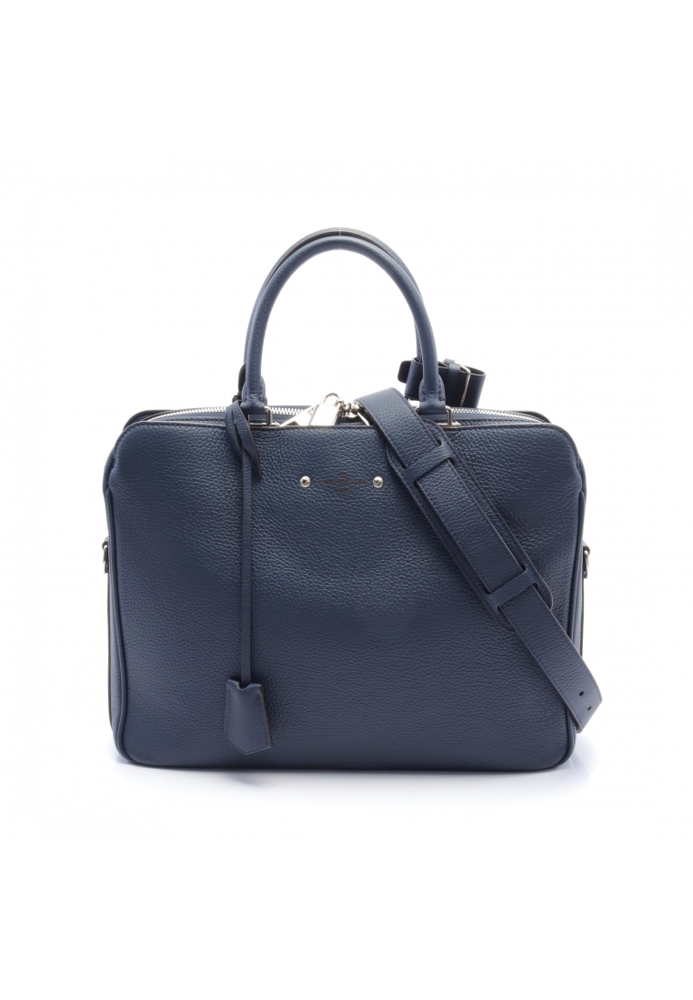 二奢 Pre-loved Louis Vuitton Armando MM Briefcase Business bag taurillon leather Navy 2WAY