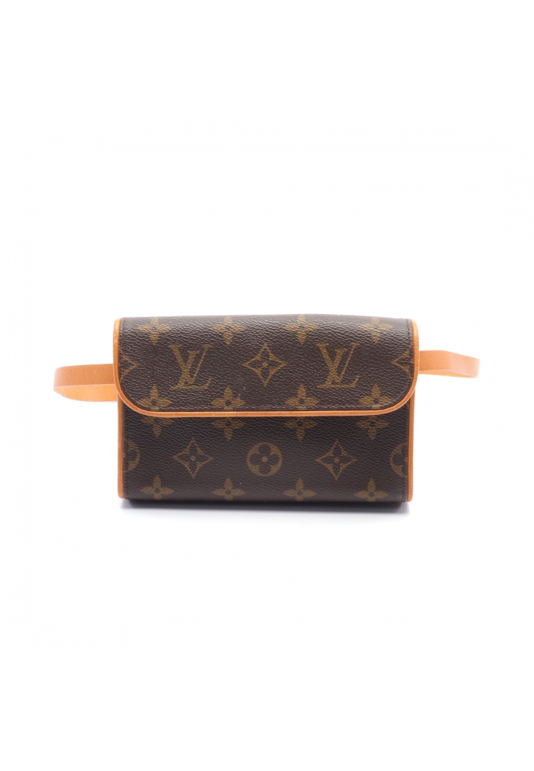 二奢 Pre-loved Louis Vuitton Pochette Florentine monogram body bag waist bag PVC leather Brown