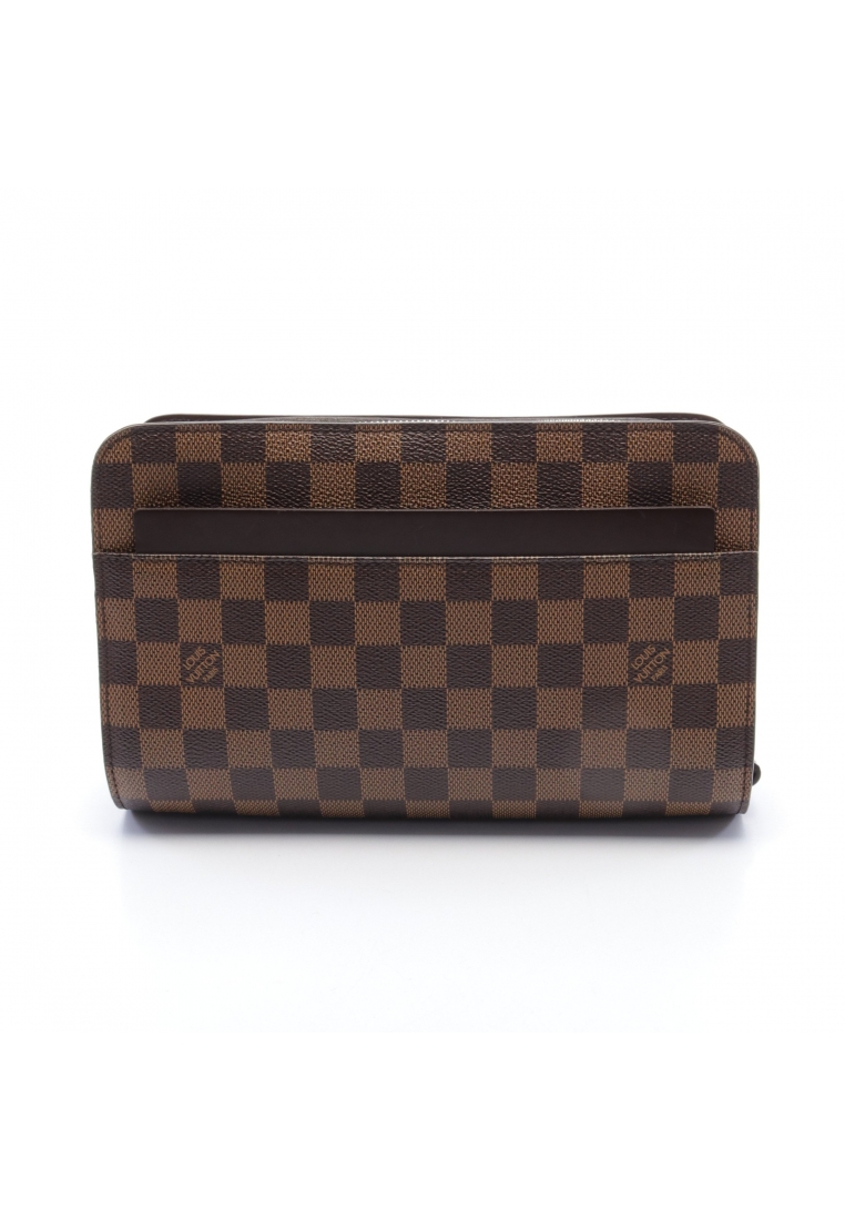二奢 Pre-loved Louis Vuitton saint louis Damier ebene Clutch bag second bag PVC leather Brown