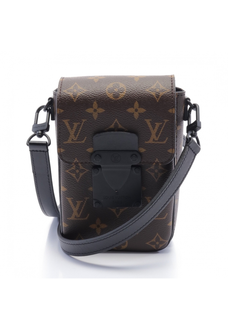 二奢 Pre-loved Louis Vuitton S-lock Vertical wearable wallet monogram macassar Shoulder bag PVC leather Brown black