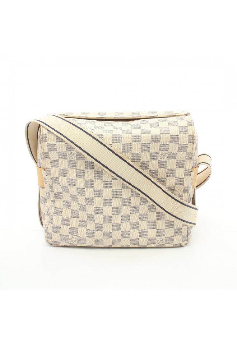 二奢 Pre-loved Louis Vuitton Naviglio Damier Azur Shoulder bag PVC leather white