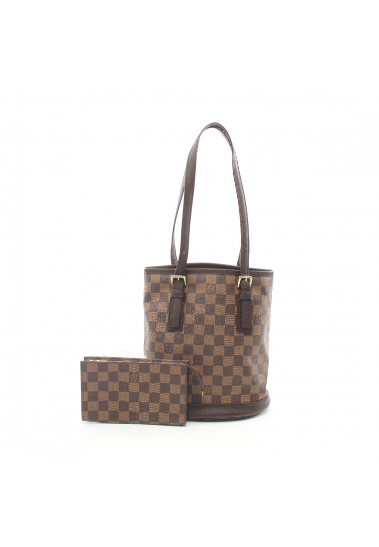 二奢 Pre-loved Louis Vuitton Male Damier ebene Shoulder bag tote bag PVC leather Brown