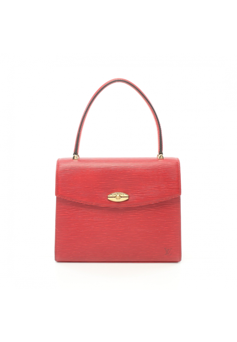 二奢 Pre-loved Louis Vuitton Malesherbes Epi castilian red Handbag leather Red