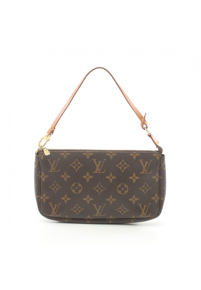 二奢 Pre-loved Louis Vuitton Pochette Accessoires monogram Handbag PVC leather Brown