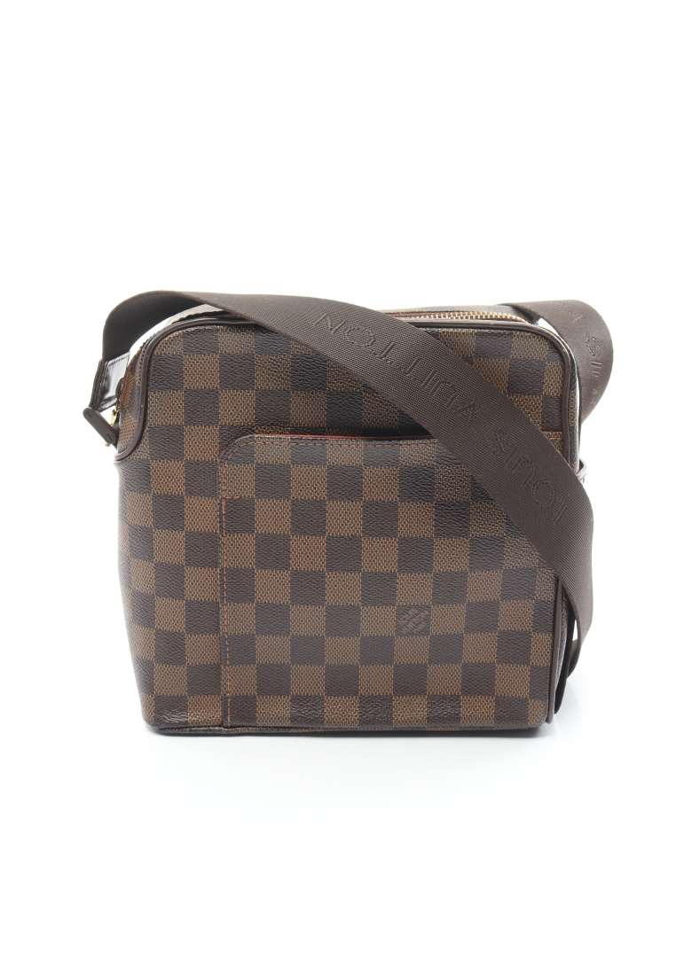 二奢 Pre-loved Louis Vuitton Olaf PM Damier ebene Shoulder bag PVC leather Brown