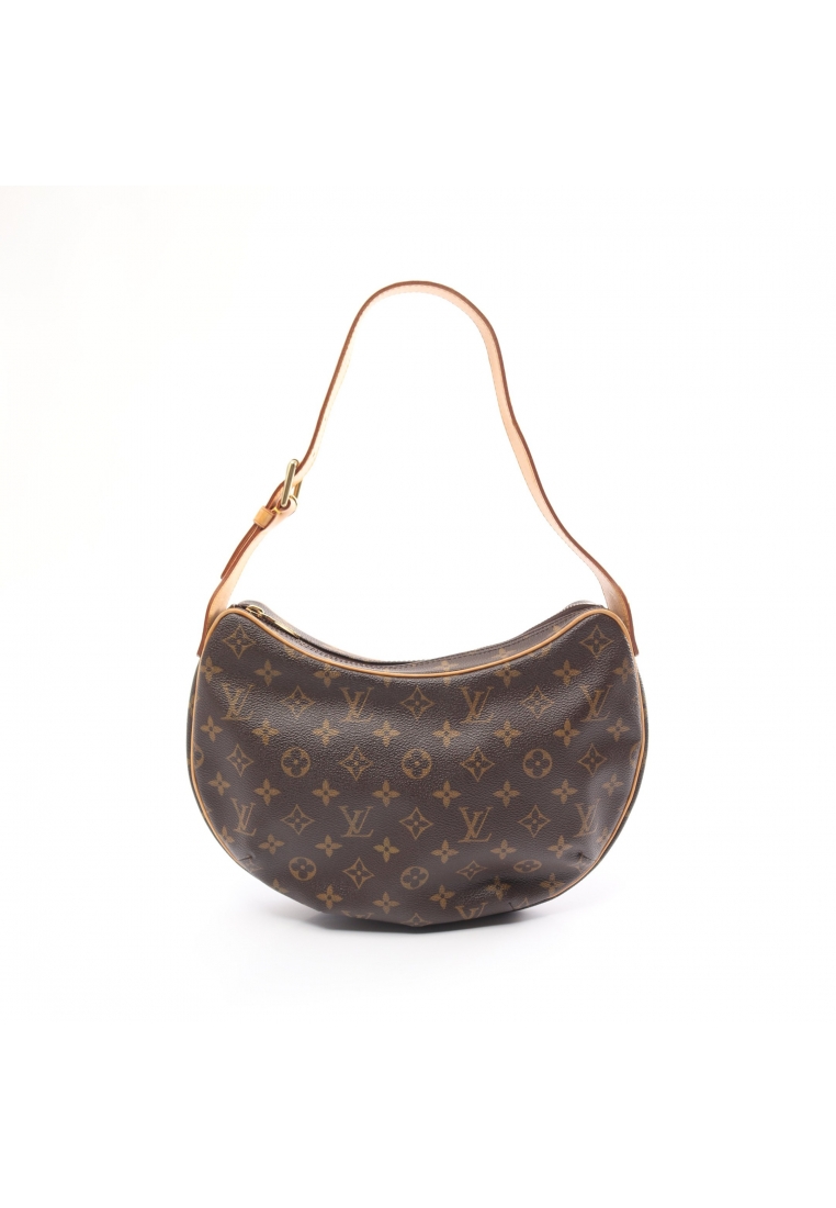 二奢 Pre-loved Louis Vuitton Croissant MM monogram Shoulder bag PVC leather Brown