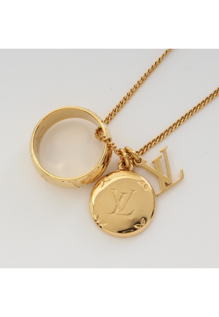 二奢 Pre-loved Louis Vuitton ring necklace monogram necklace GP gold