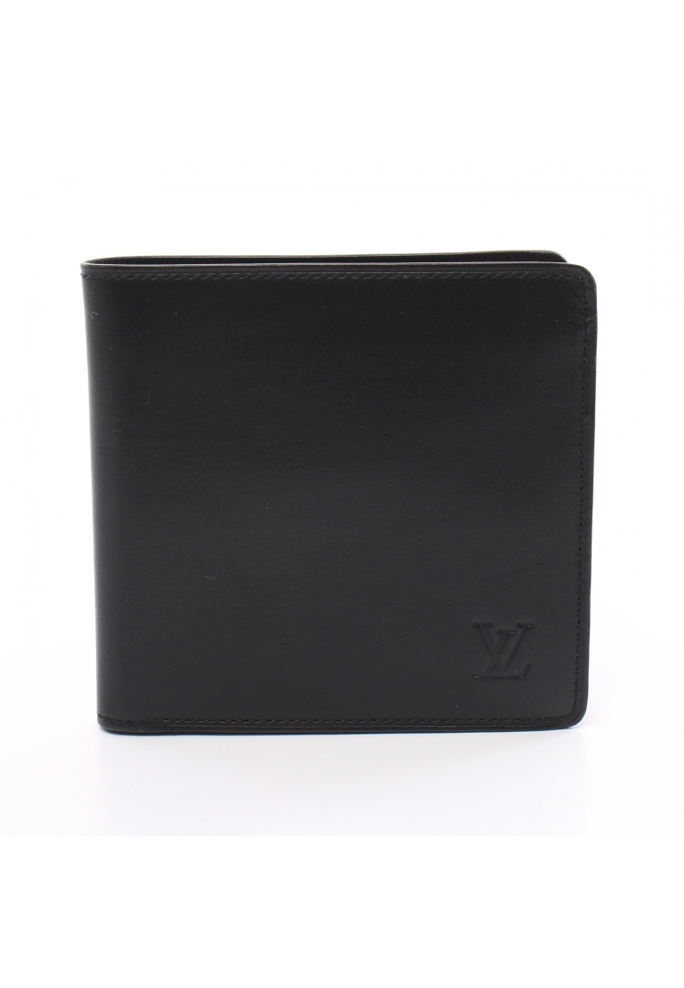 二奢 Pre-loved Louis Vuitton Portefeuil Marco Nomad Noir Bi-fold wallet leather black