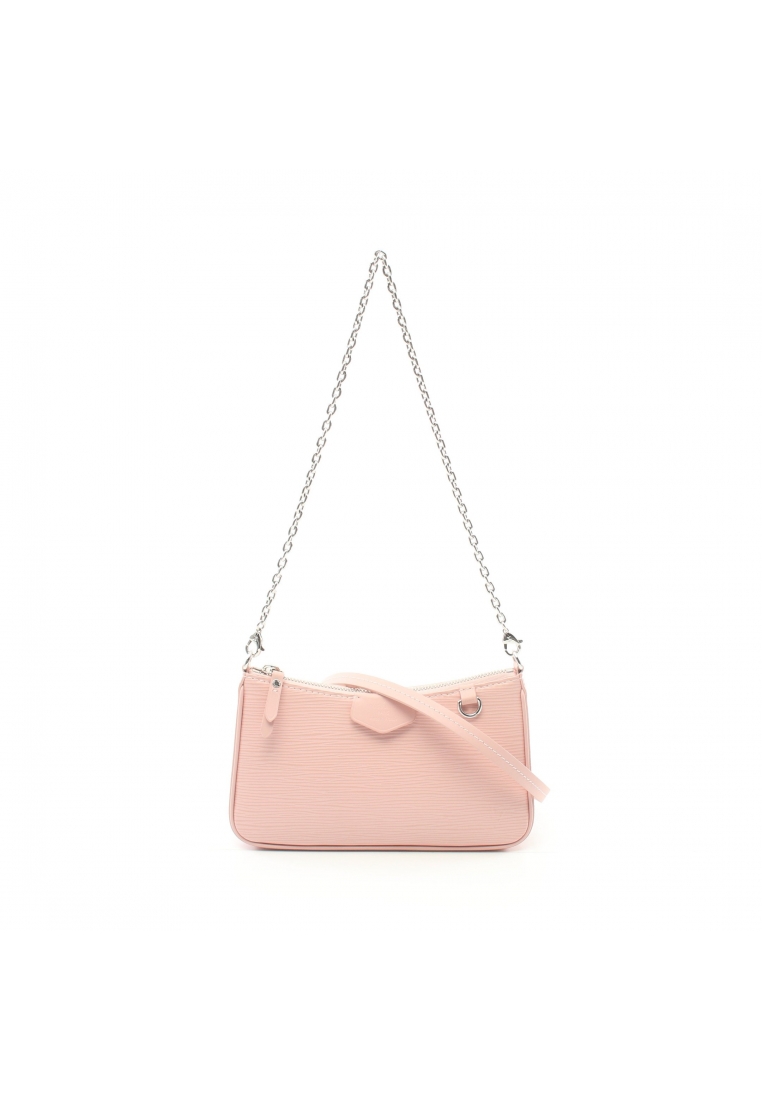 二奢 Pre-loved Louis Vuitton Easy Pouch Epi rose ballerine chain handbag leather Light pink 2WAY