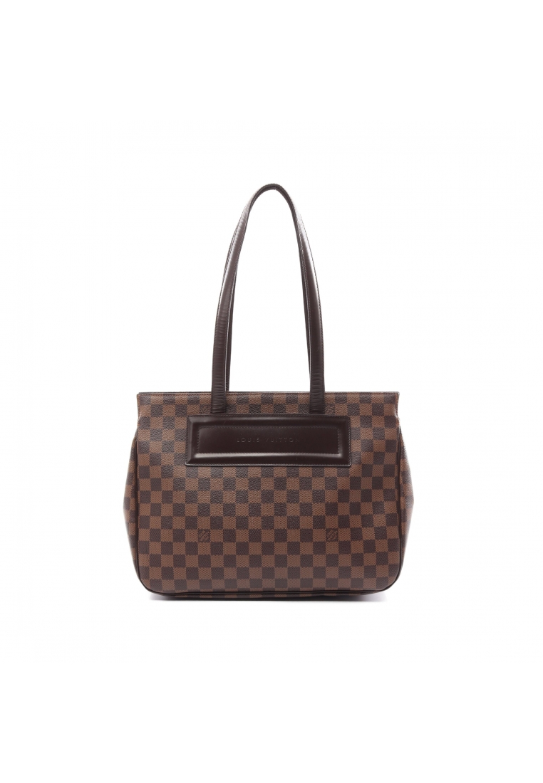 二奢 Pre-loved Louis Vuitton Parioli PM Damier ebene Shoulder bag tote bag PVC leather Brown
