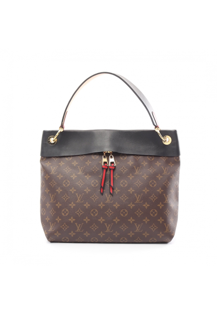 二奢 Pre-loved Louis Vuitton tuileries hobo one shoulder bag PVC leather Brown black