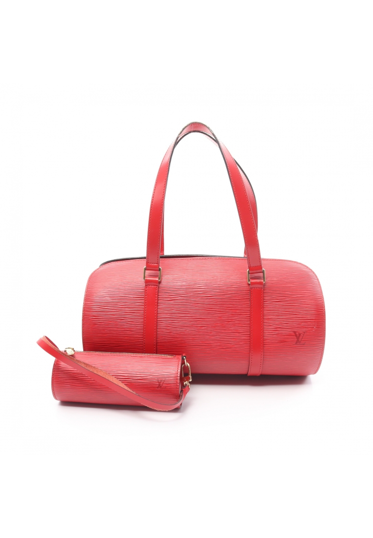 二奢 Pre-loved Louis Vuitton Soufflot Epi castilian red Handbag leather Red