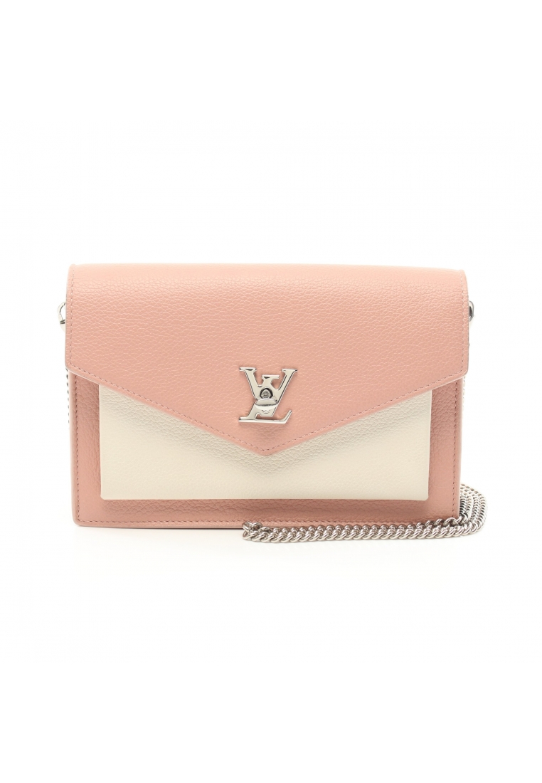 二奢 Pre-loved Louis Vuitton pochette rock me chain shoulder bag leather pink off white