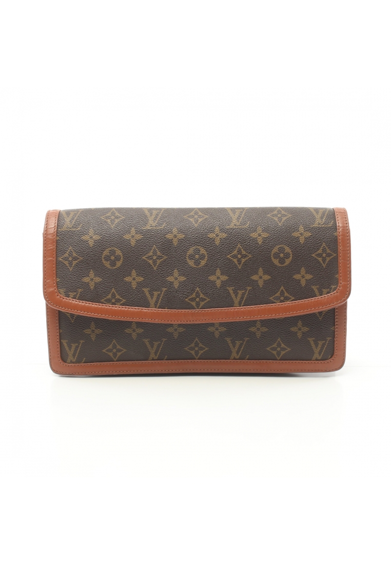 二奢 Pre-loved Louis Vuitton Pochette Dame GM monogram Clutch bag second bag PVC leather Brown