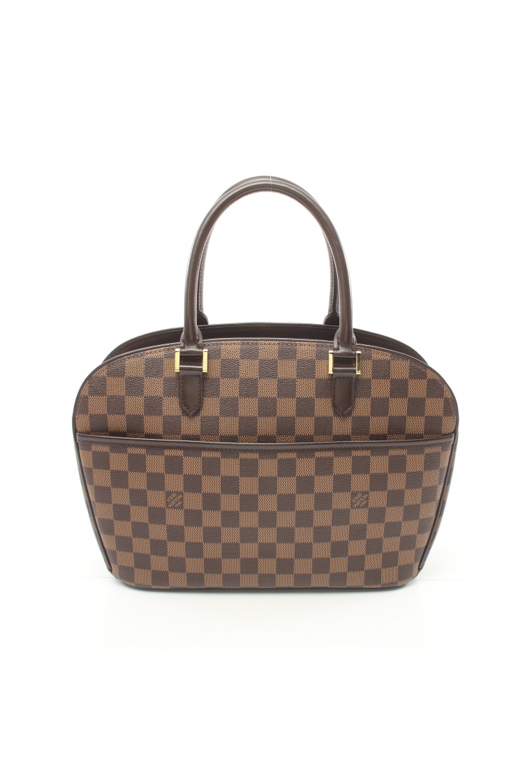 二奢 Pre-loved Louis Vuitton Saria Horizontal Damier ebene Handbag PVC leather Brown