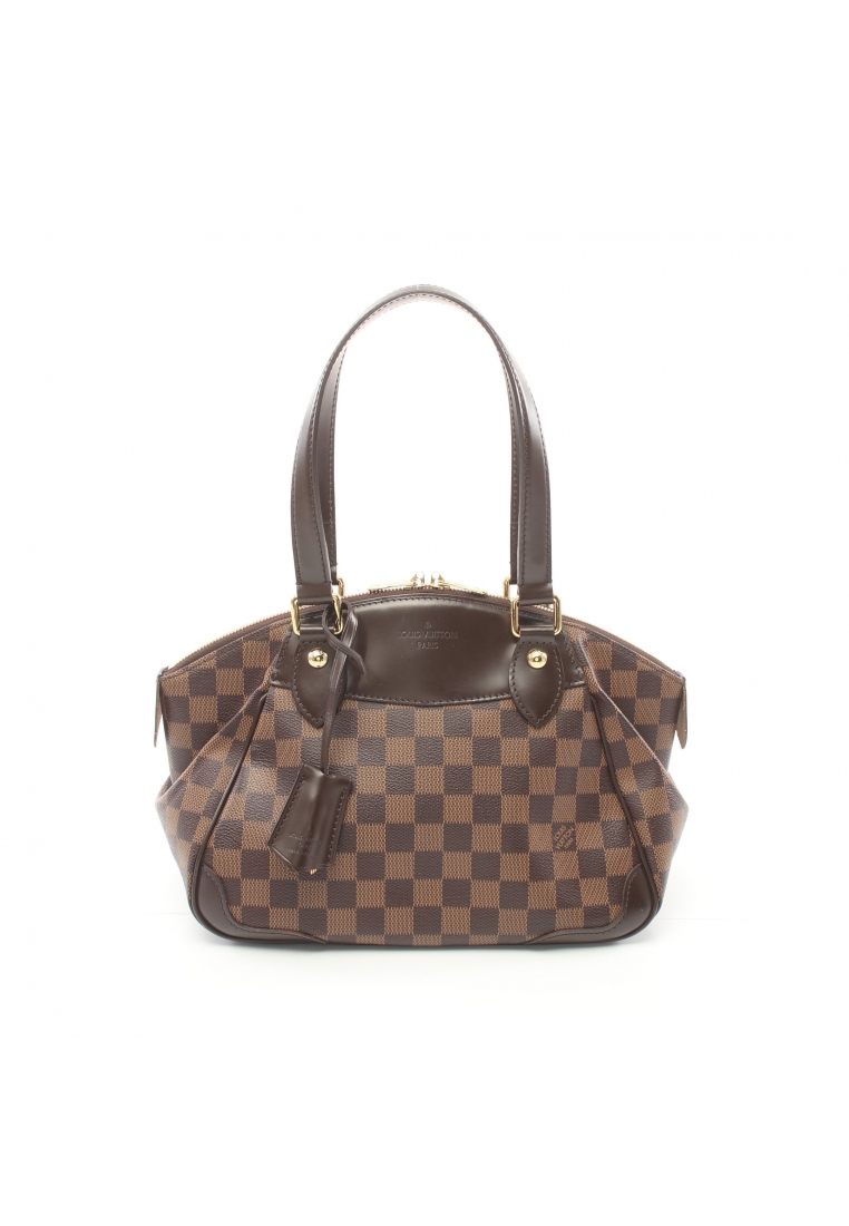 二奢 Pre-loved Louis Vuitton Verona PM Damier ebene Shoulder bag PVC leather Brown
