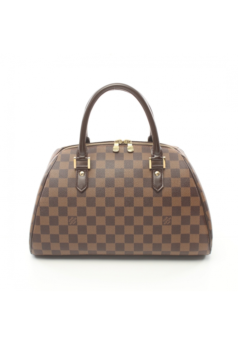 二奢 Pre-loved Louis Vuitton Rivera MM Damier ebene Handbag PVC leather Brown