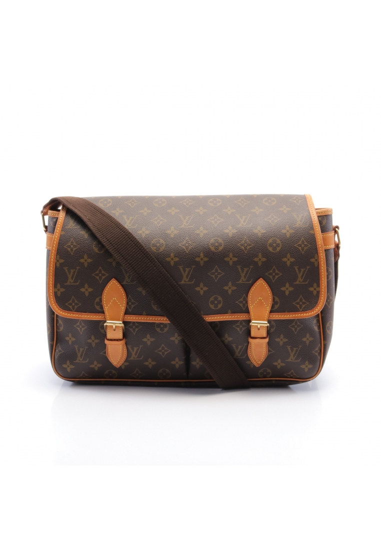 二奢 Pre-loved Louis Vuitton Gibeciere GM monogram Shoulder bag PVC leather Brown