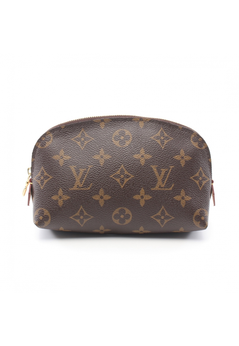 二奢 Pre-loved Louis Vuitton pochette cosmetics monogram cosmetic pouch PVC leather Brown