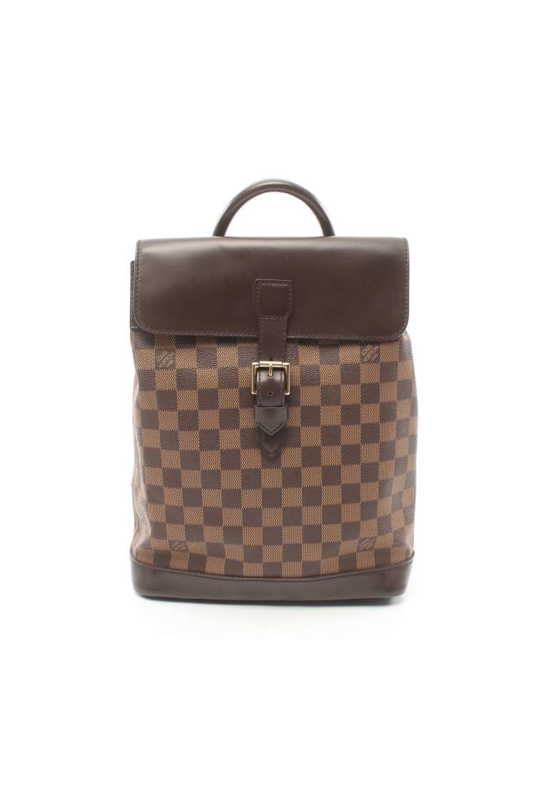二奢 Pre-loved Louis Vuitton Soho Damier ebene Backpack rucksack PVC leather Brown