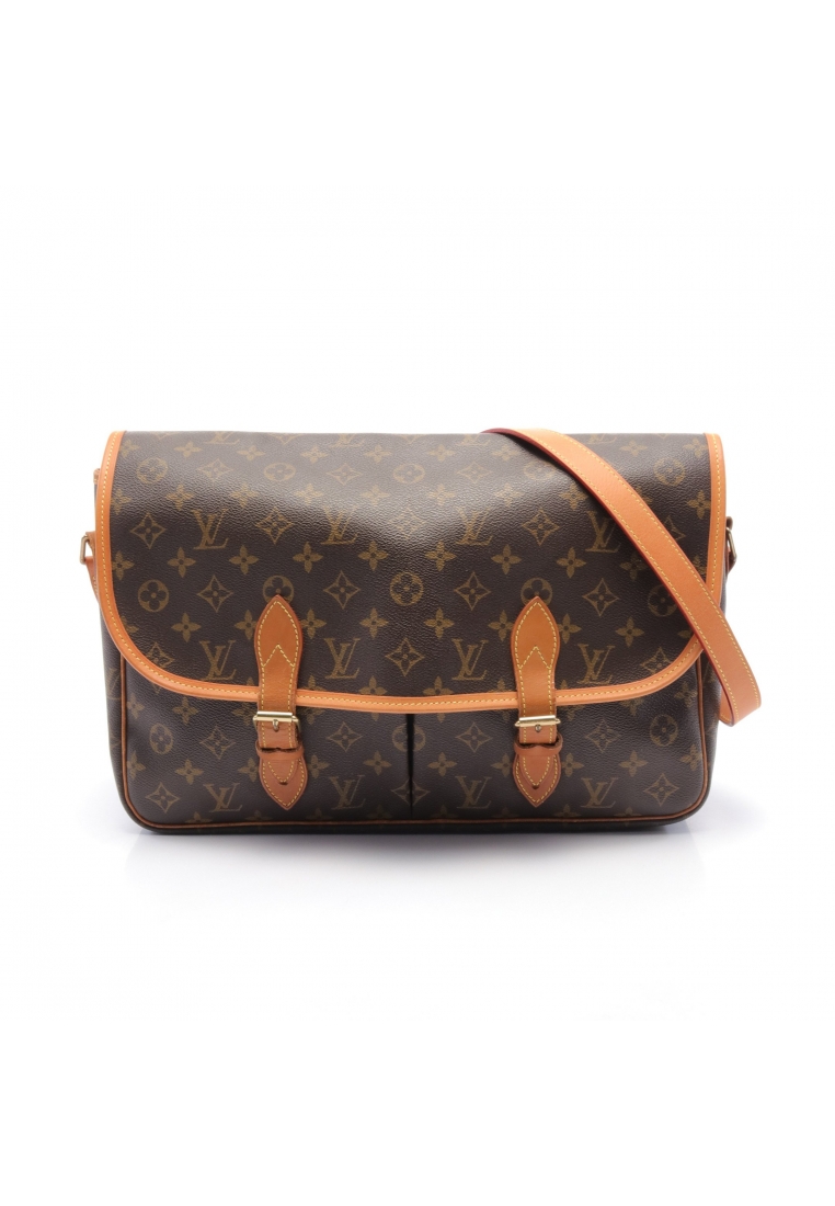 二奢 Pre-loved Louis Vuitton Gibeciere GM monogram Shoulder bag PVC leather Brown