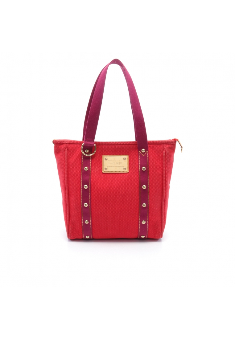 二奢 Pre-loved Louis Vuitton Hippopotamus MM Antigua Rouge Shoulder bag tote bag canvas Red purple