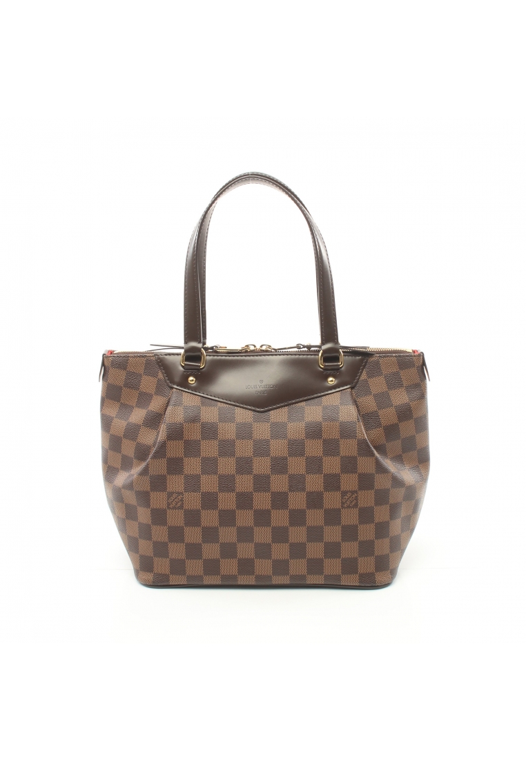 二奢 Pre-loved Louis Vuitton Westminster PM Damier ebene Handbag tote bag PVC leather Brown