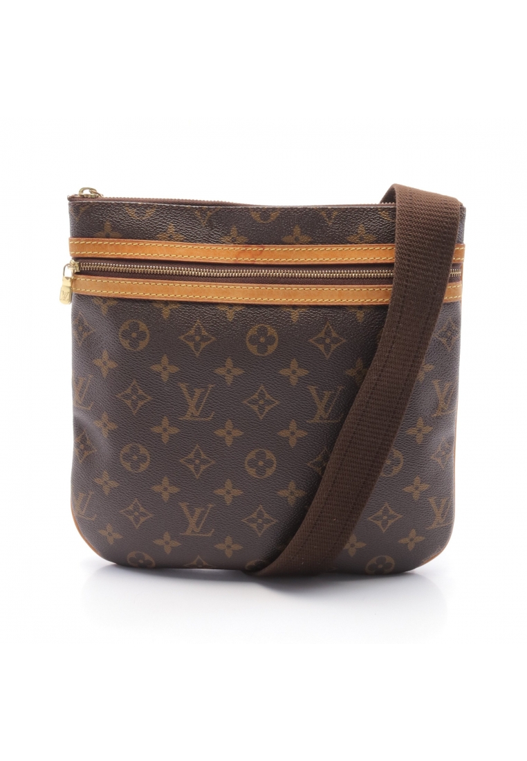 二奢 Pre-loved Louis Vuitton pochette bosphore monogram Shoulder bag PVC leather Brown